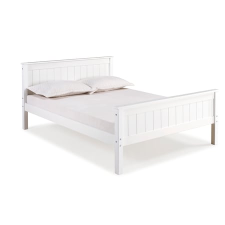 Alaterre Furniture Harmony Full Wood Platform Bed, White AJHO20WH